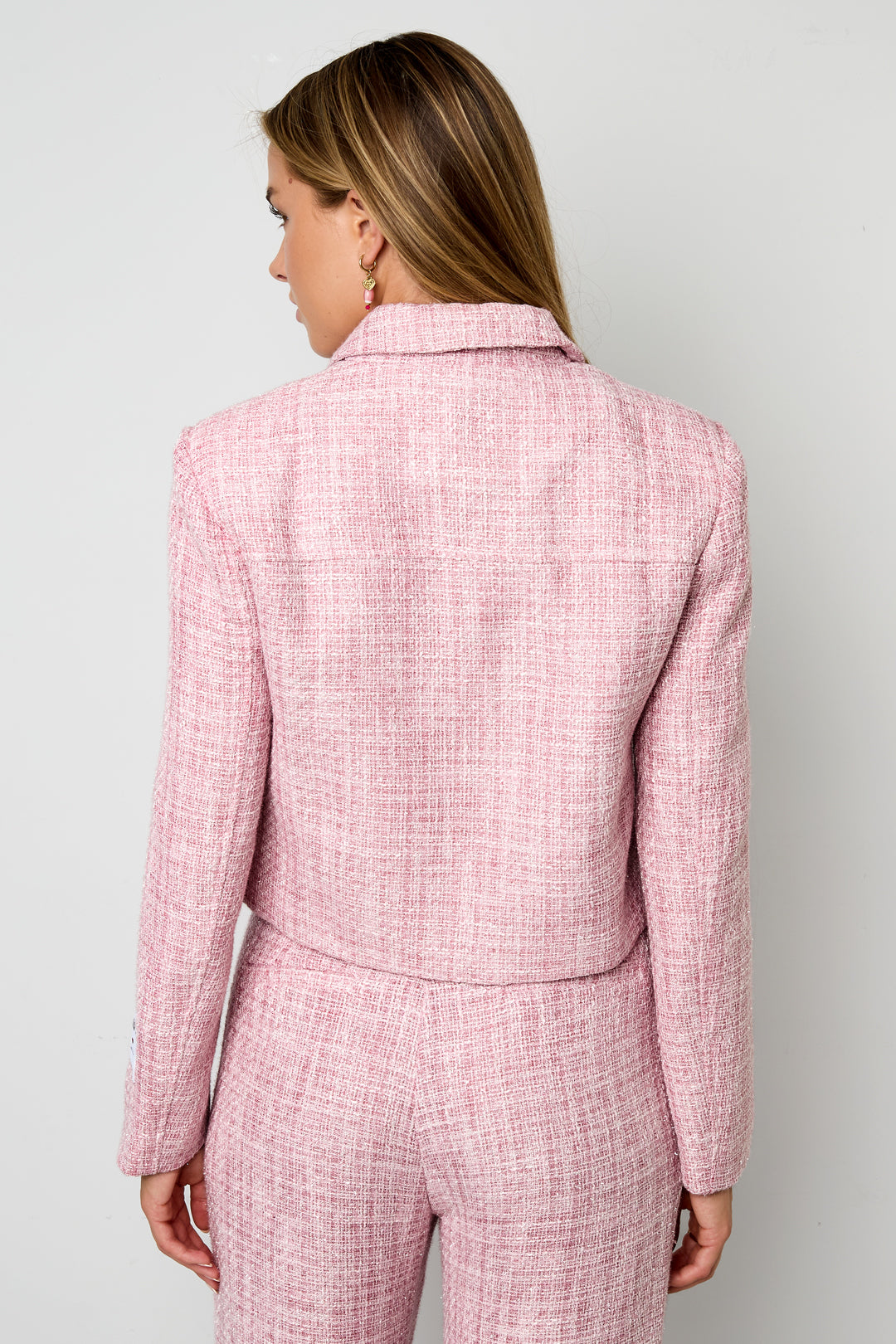 Gewebte Polyesterfasern Damenjacke Elegantes Karomuster Statement