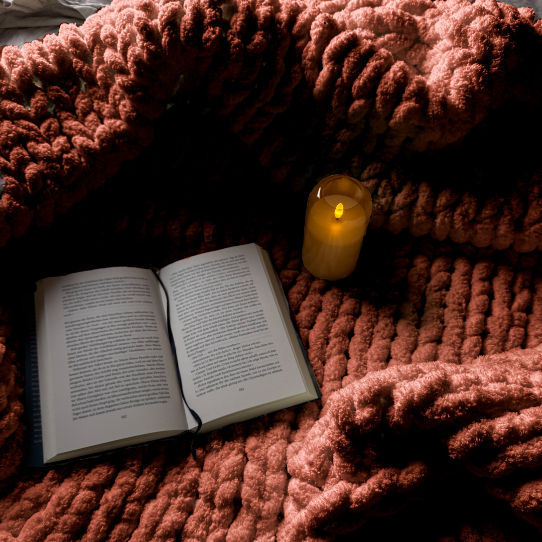 Grobstrickdecke aus Chenille Garn - Rust Red SIS.
