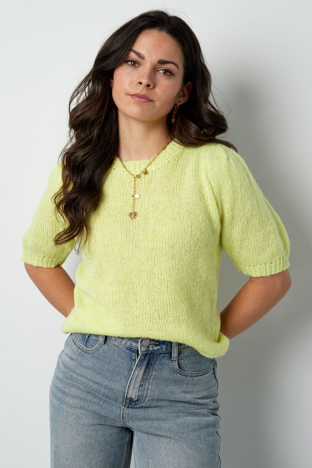 Nylon Damen Kurzarm Oberteil Gestrickt Rückenband Design