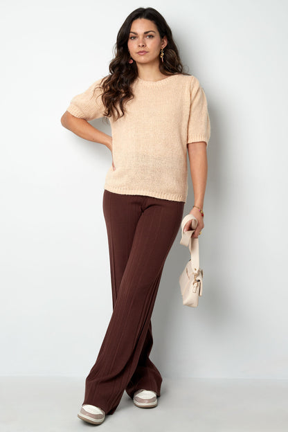 Nylon Damen Kurzarm Oberteil Gestrickt Rückenband Design