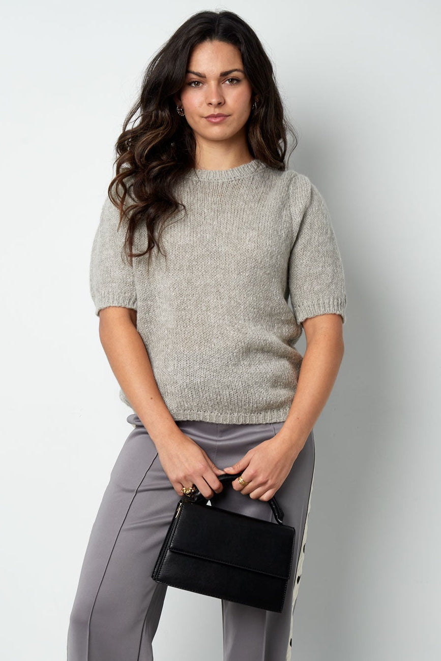 Nylon Damen Kurzarm Oberteil Gestrickt Rückenband Design