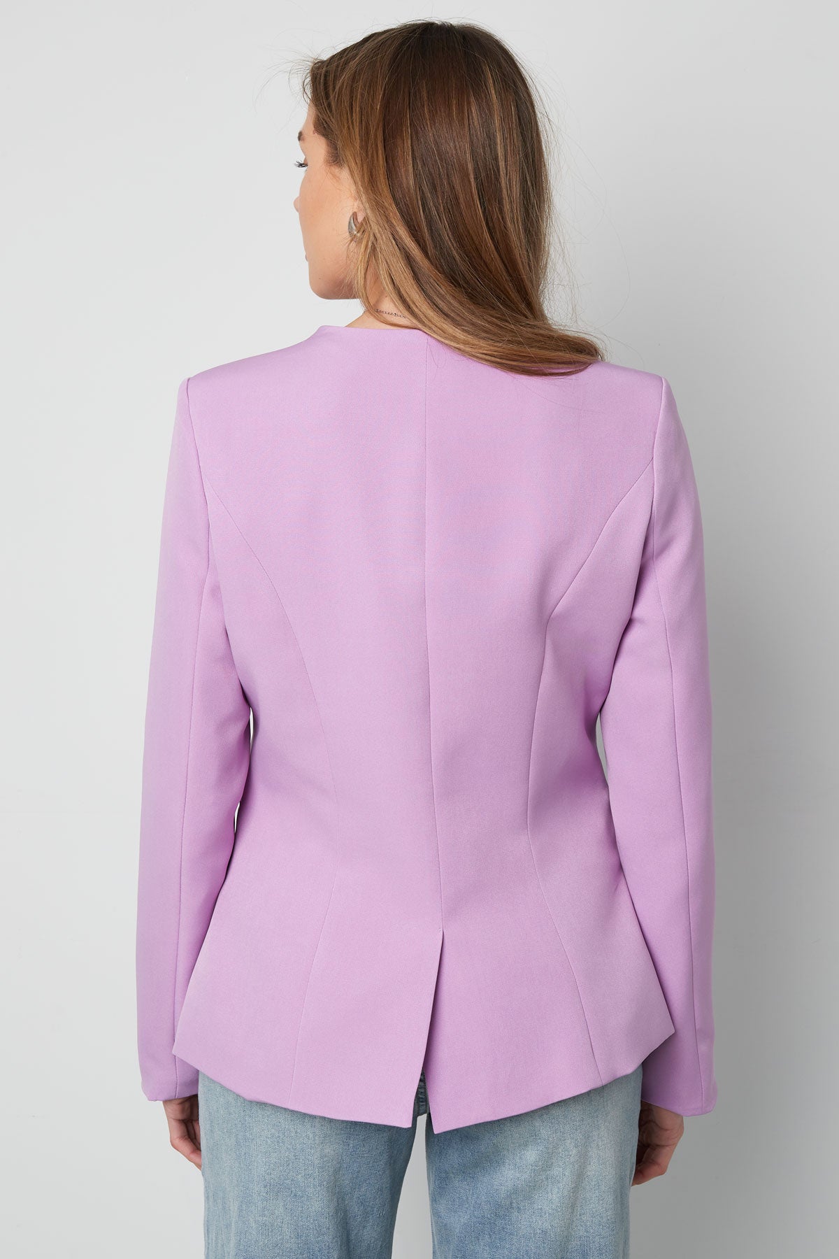 Polyester Damen Blazer Anzug Quadratischer Ausschnitt Taillierter Schnitt