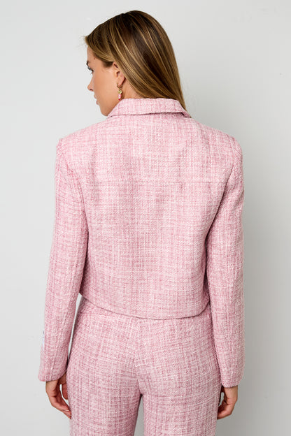 Gewebte Polyesterfasern Damenjacke Elegantes Karomuster Statement