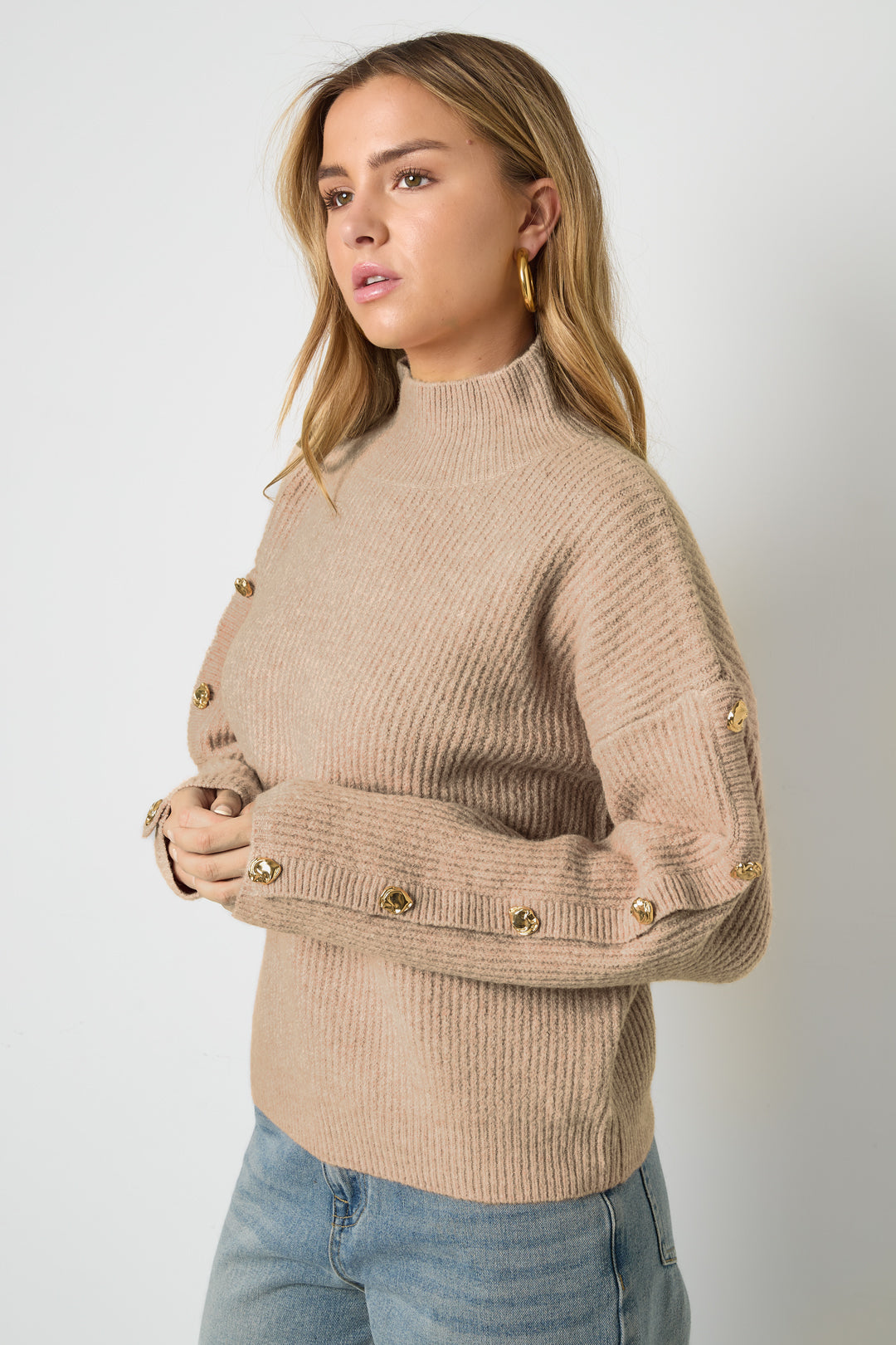 Strick-Polyesterfaser Damen Rollkragenpullover Casual Einfarbig