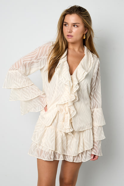 Gewebte Polyesterfaser Damen Langarmshirts Elegant Botanisch