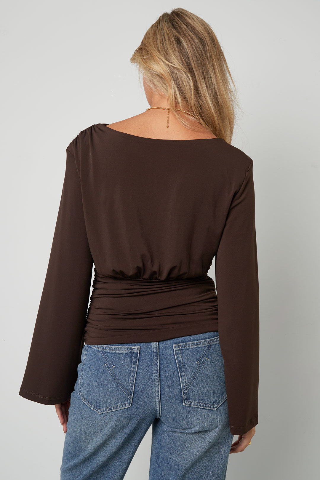 Gewebte Polyesterfasern Damen Langarmshirt Elegantes Einfarbiges Herbst/Winter