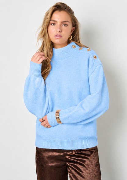 Gestrickte Polyesterfasern Damen Rollkragenpullover Casual Einfarbig SIS.