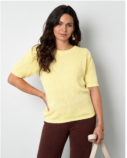 Nylon Damen Kurzarm Oberteil Gestrickt Rückenband Design SIS.