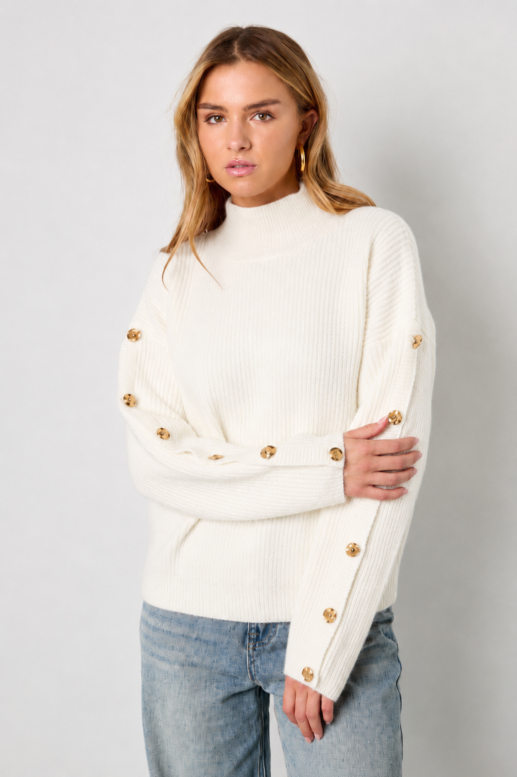 Strick-Polyesterfaser Damen Rollkragenpullover Casual Einfarbig SIS.
