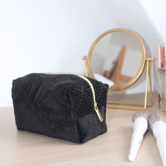 Kosmetiktasche - Cord Schwarz SIS.