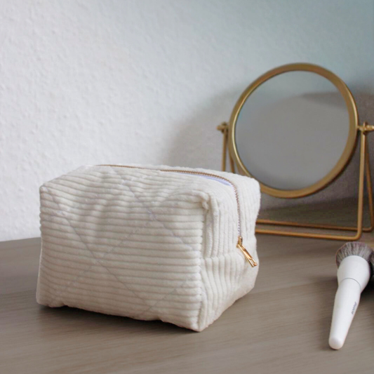 Kosmetiktasche - Cord Weiß SIS.