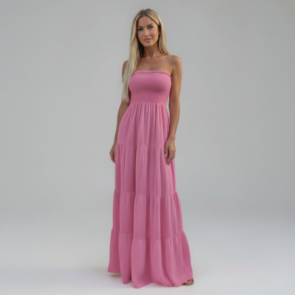 Langes Kleid aus Baumwolle