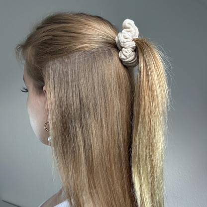 Scrunchie Rippstrick Beige - Mini
