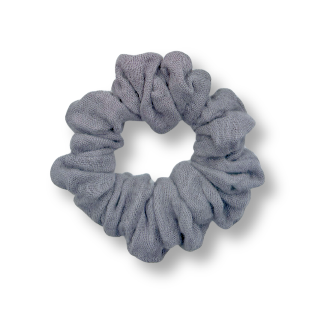 Mini Scrunchie Musselin Grau 