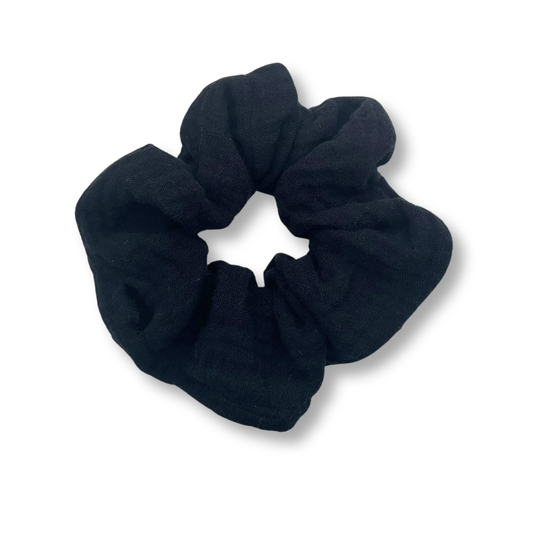 Scrunchie Musselin Schwarz