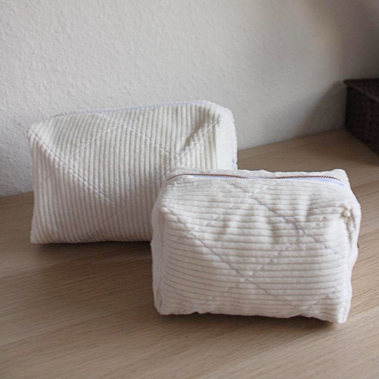 Kosmetiktasche - Cord Weiß SIS.