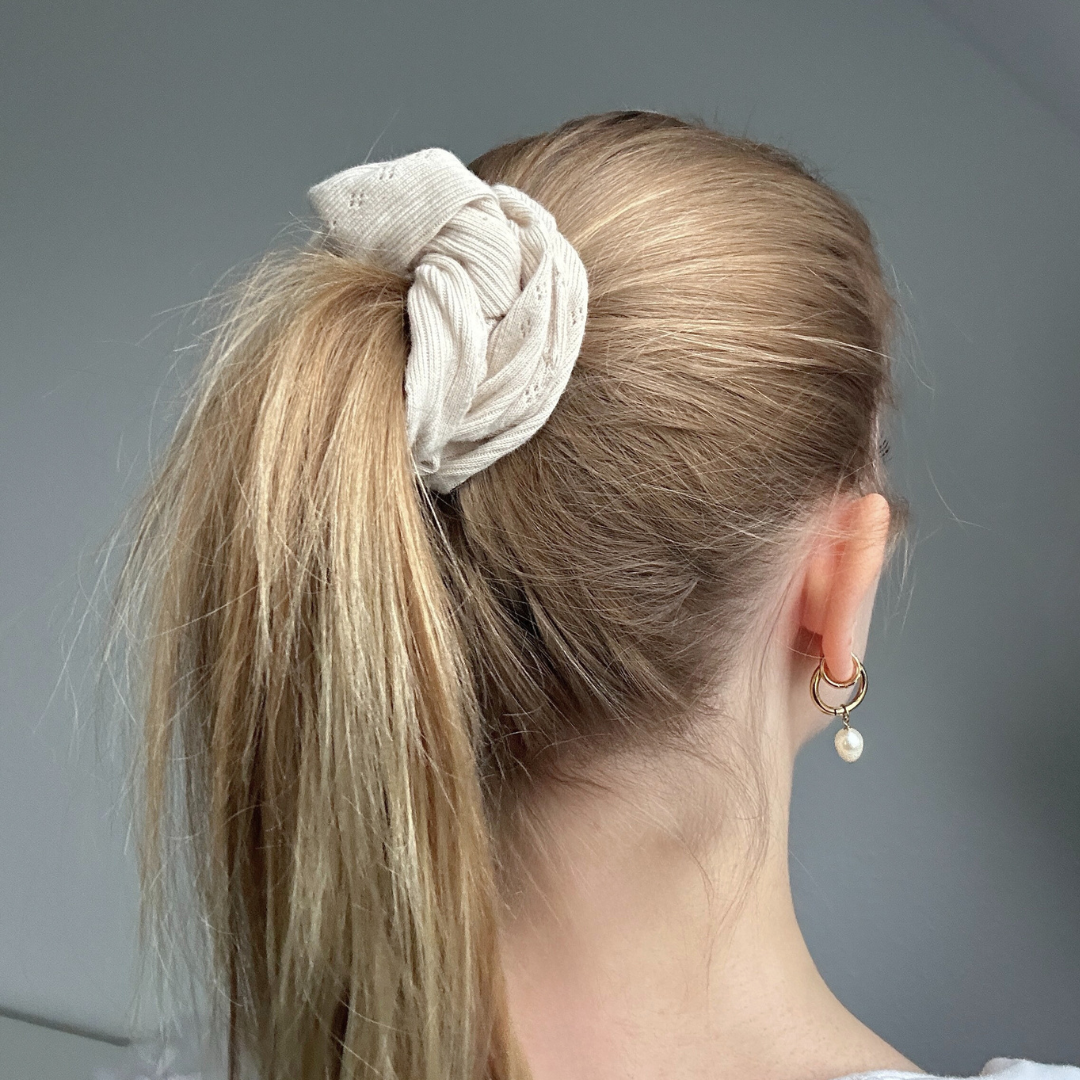 Scrunchie Rippstrick Beige - Standard