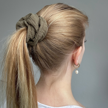 Scrunchie Musselin Grün - Standard