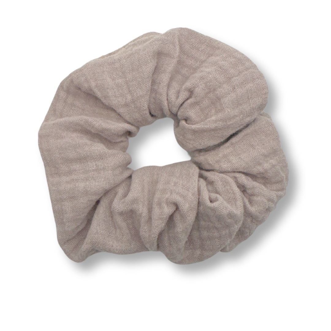 Scrunchie Musselin Beige