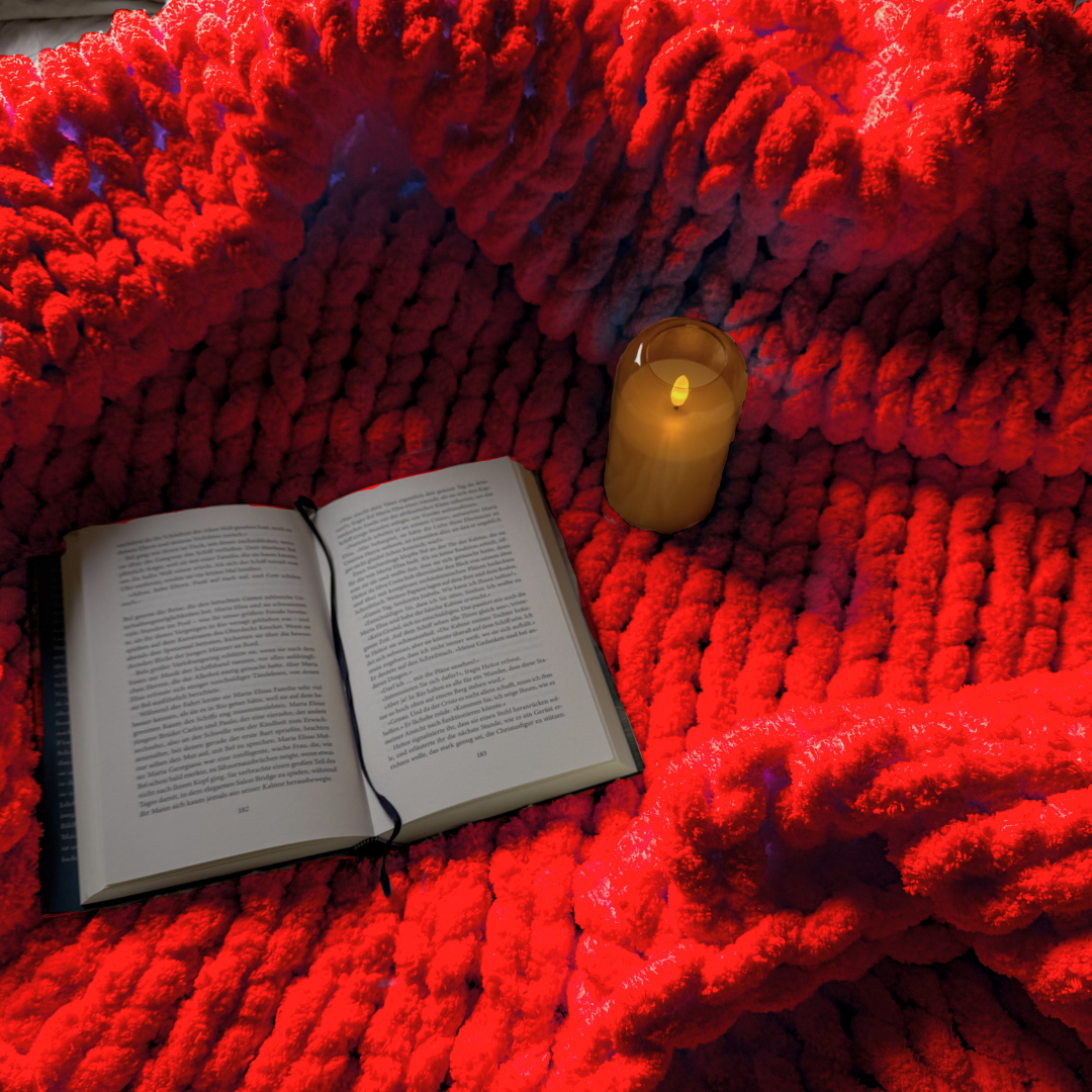 Grobstrickdecke aus Chenille Garn - Red SIS.