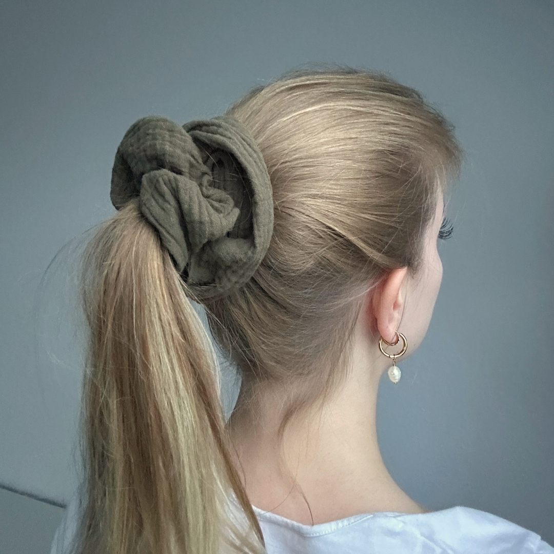 Scrunchie Musselin Grün - XXL