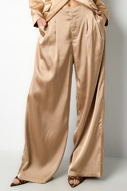Gewebte Polyesterfaser Damen Gerade Hosen Casual Einfarbig