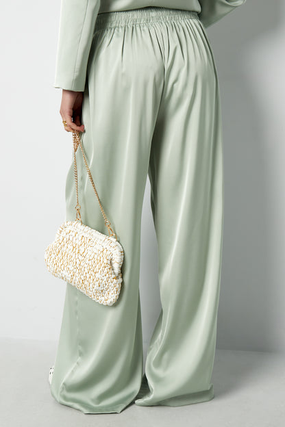 Gewebte Polyesterfaser Damen Gerade Hosen Casual Einfarbig
