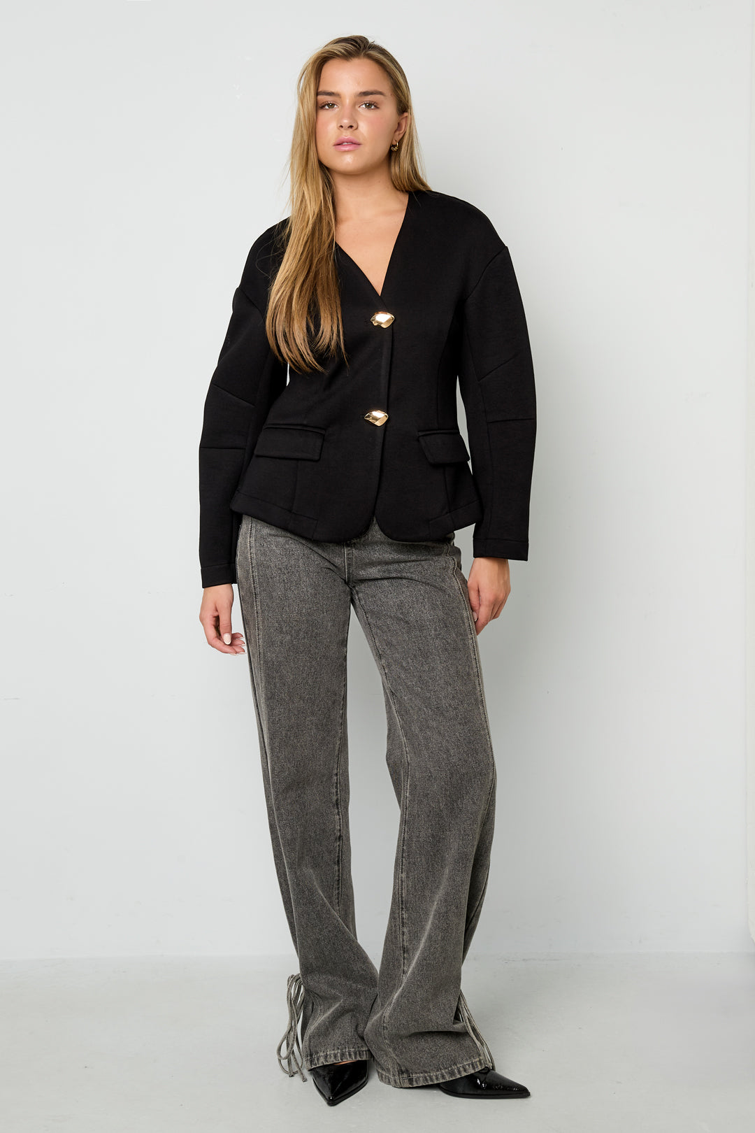 Gewebte Polyesterfaser Damen-Anzug-Set Elegantes Einfarbiges Herbst/Winter