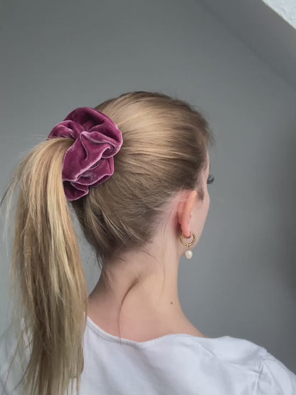 Scrunchie Samt Weinrot - Standard