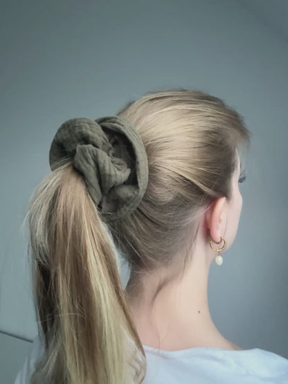 Scrunchie Musselin Grün - XXL