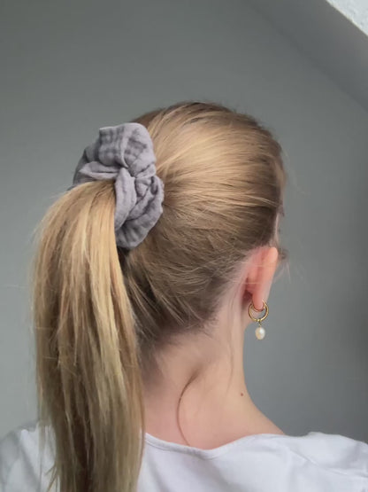 Scrunchie Musselin Grau - Standard