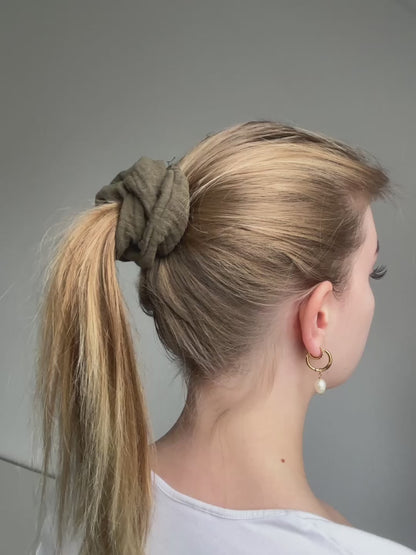 Scrunchie Musselin Grün - Standard