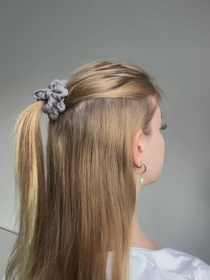 Scrunchie Musselin Grau - Mini